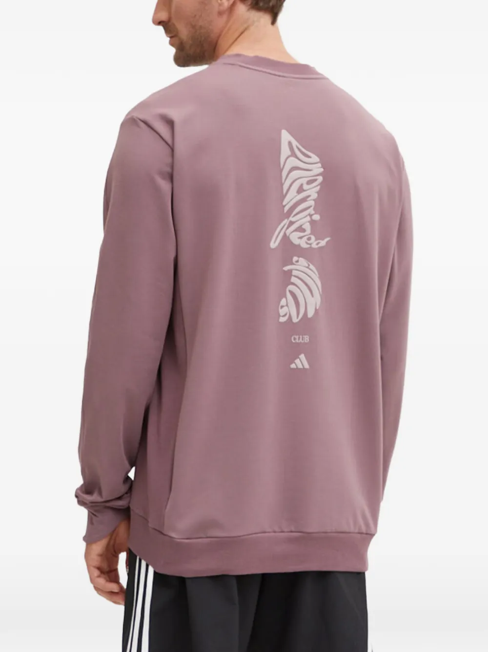 adidas Sweater met logo en ronde hals Paars