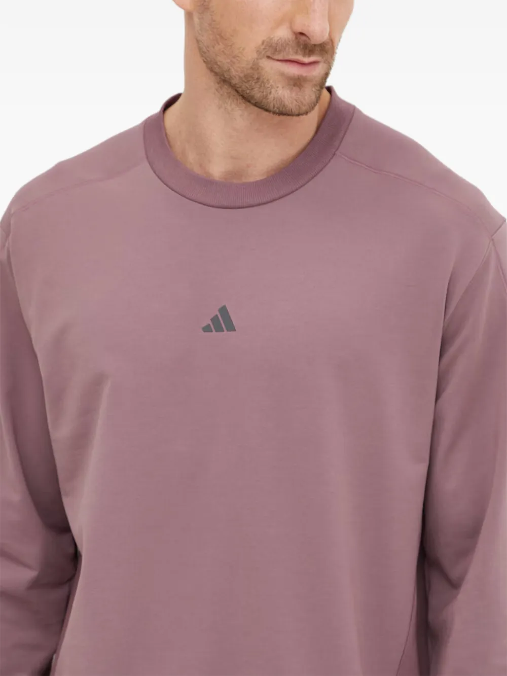 adidas Sweater met logo en ronde hals Paars