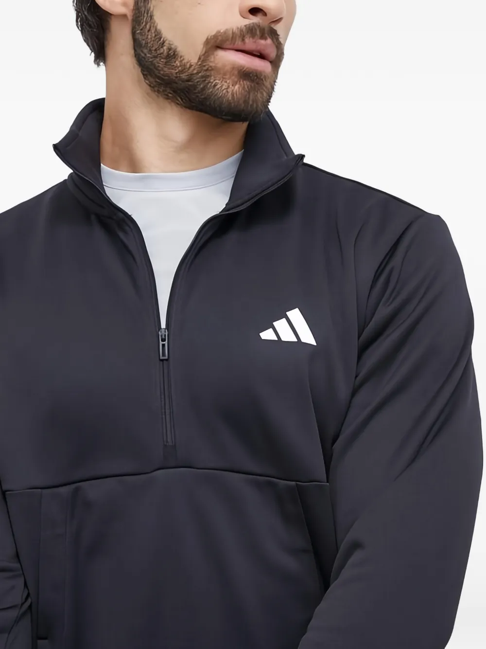 adidas Sweater met halve rits Zwart