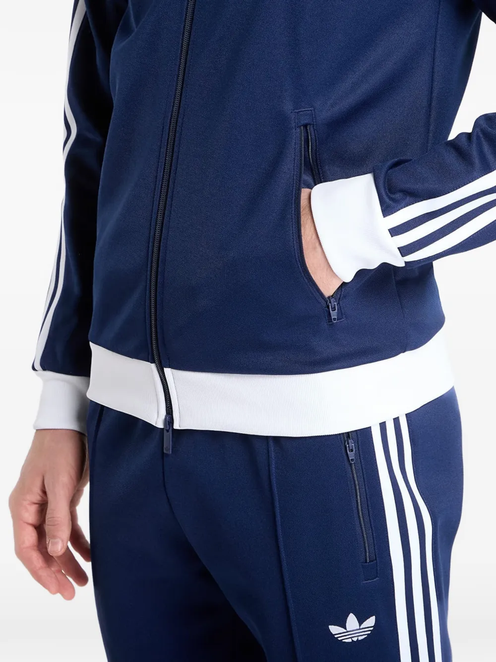 adidas zip-up sweatshirt Blauw