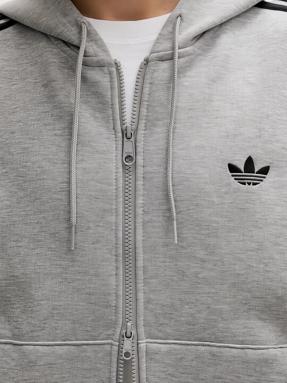 adidas Originals Adicolor 3-Stripes Spacer hoodie met rits Grijs