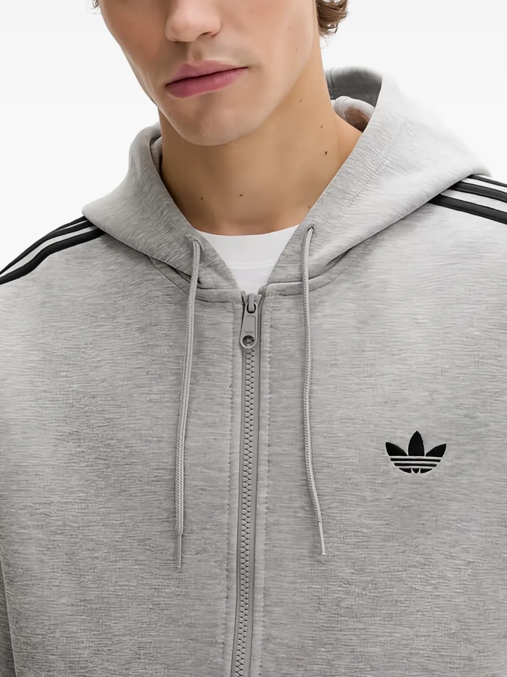 adidas Originals Adicolor 3-Stripes Spacer hoodie met rits Grijs