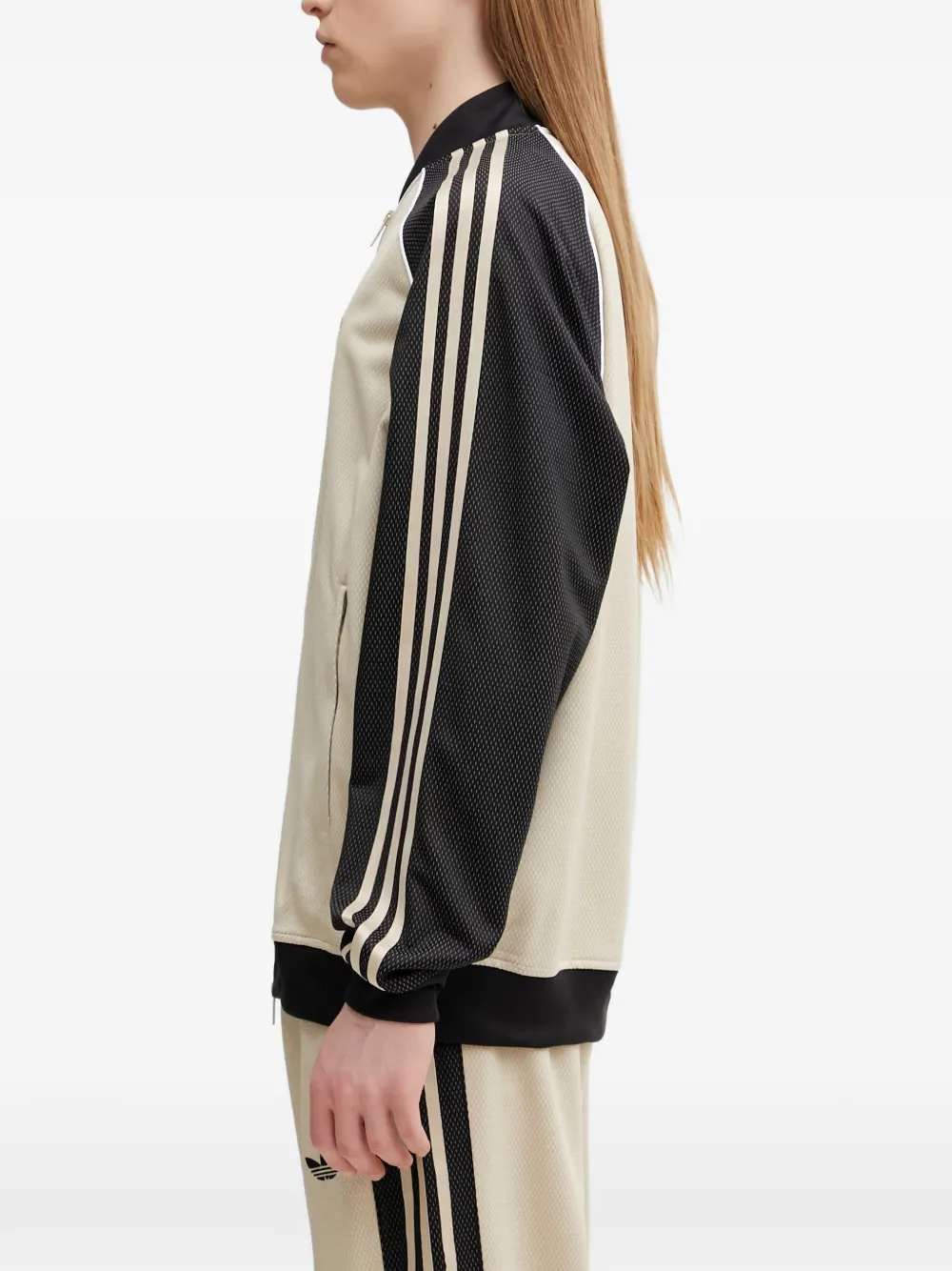 adidas zip-up sweatshirt Beige