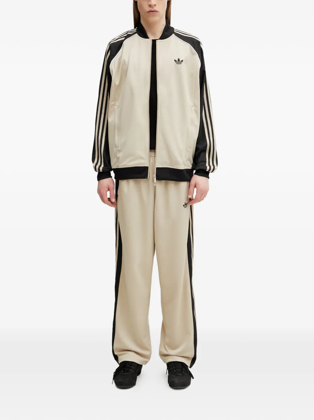 adidas zip-up sweatshirt Beige