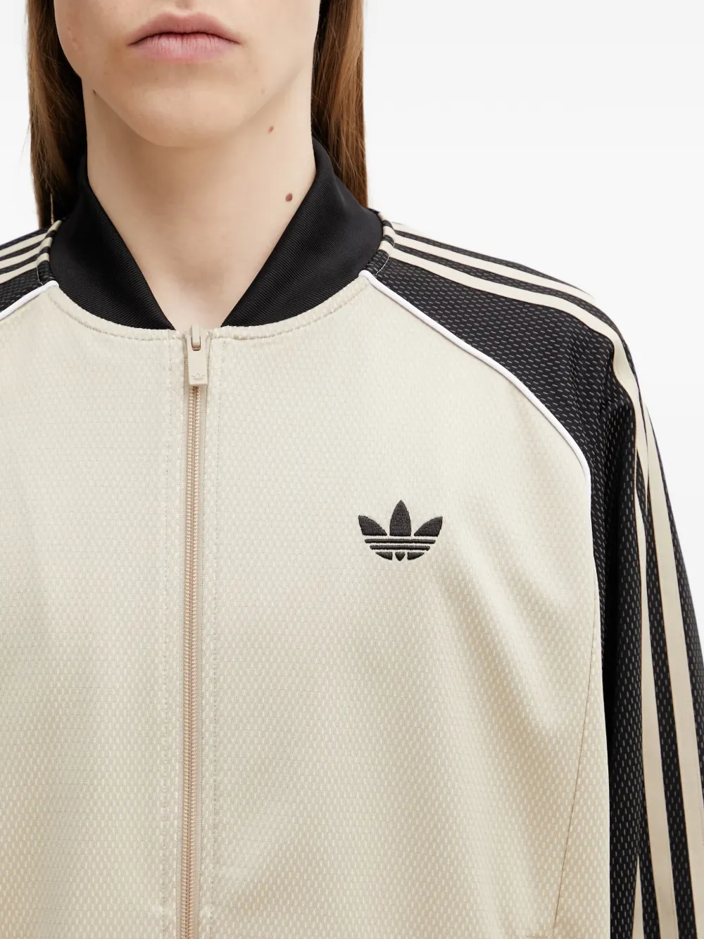 adidas zip-up sweatshirt Beige