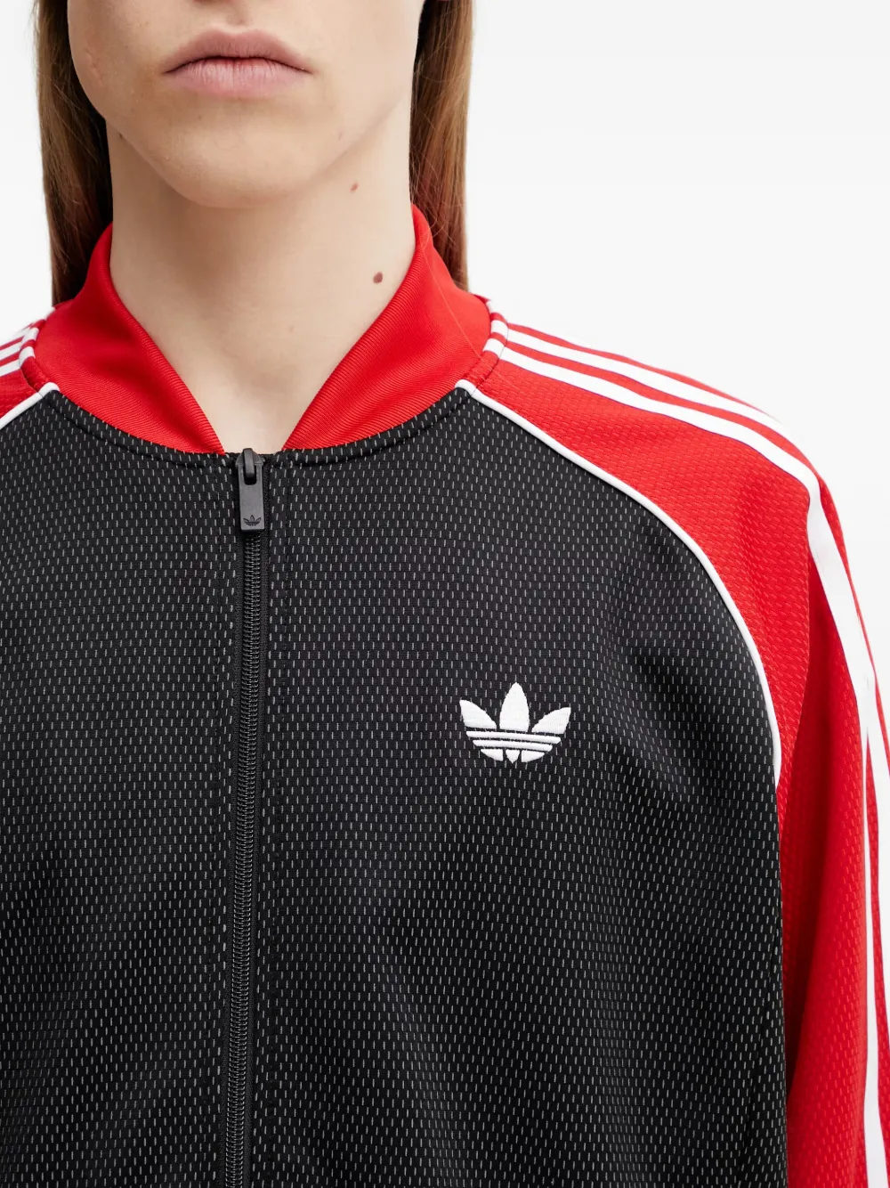 adidas SST logo-stripes zip-up sweatshirt Zwart