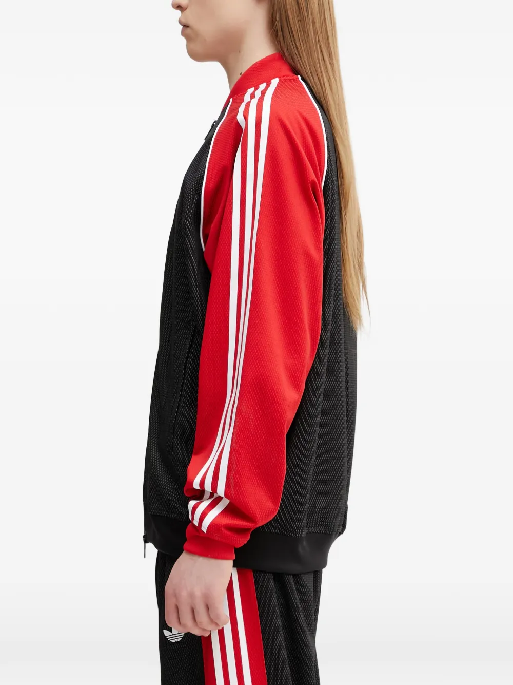adidas SST logo-stripes zip-up sweatshirt Zwart