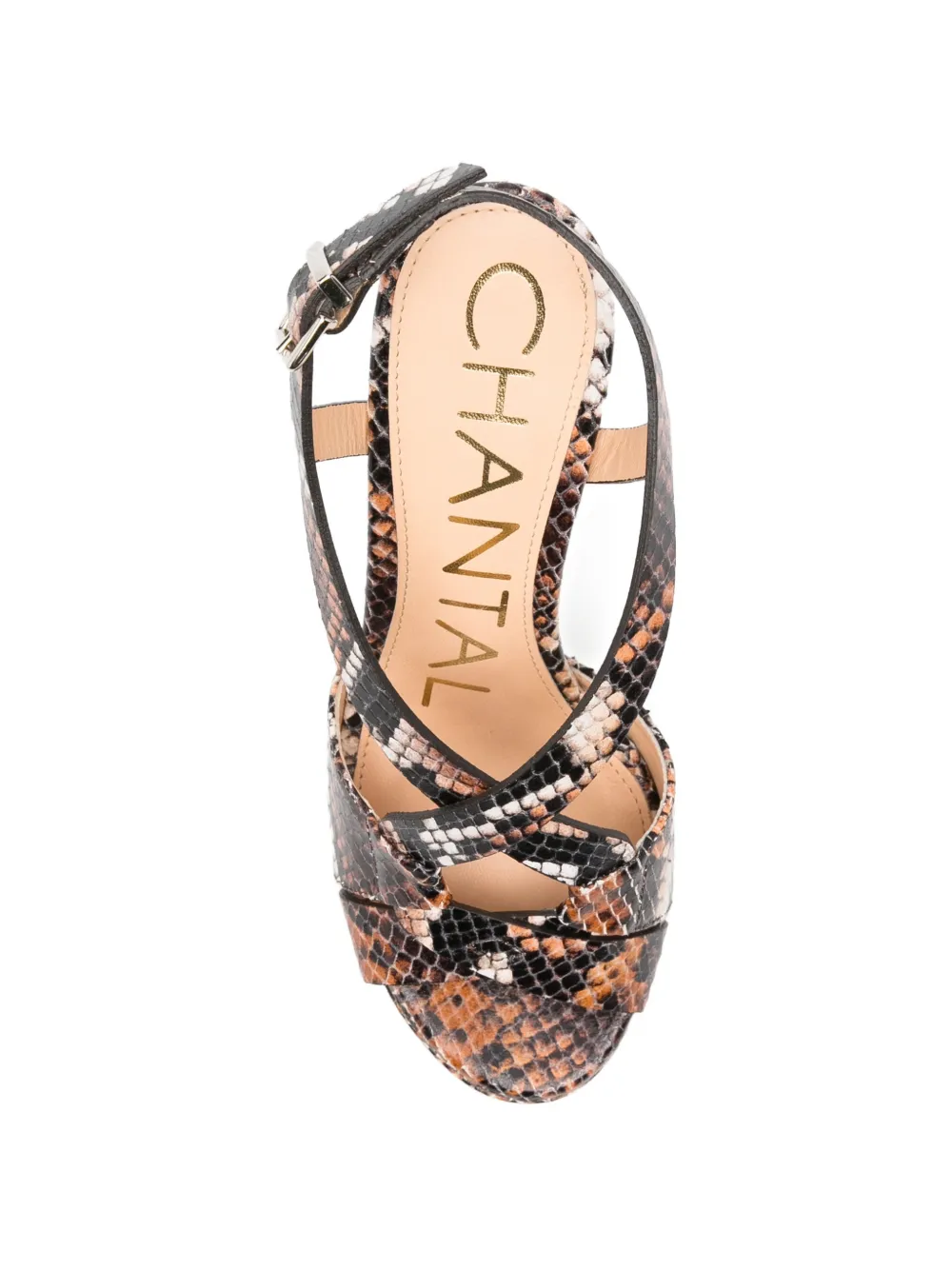 Chantal Sandalen met plateauzool Bruin