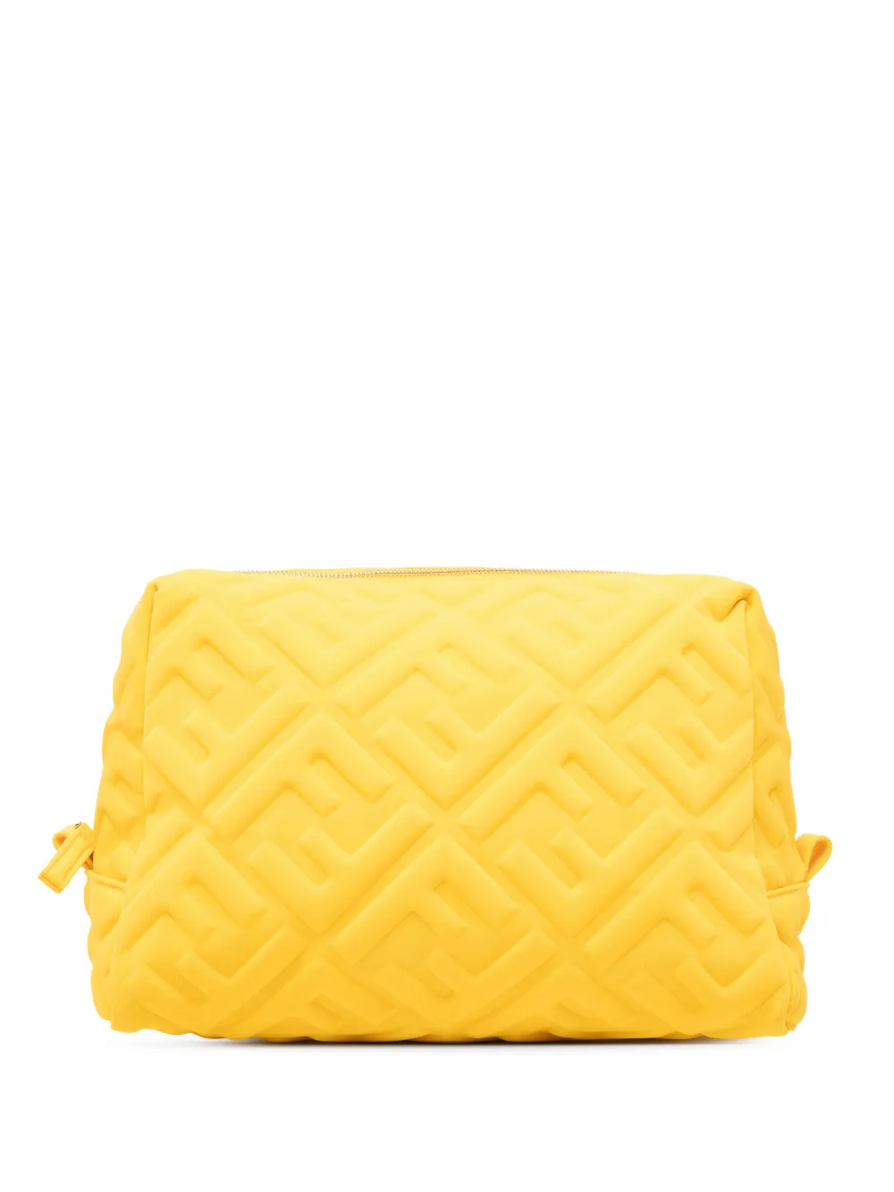 Fendi Pre-Owned 2010-2025 Zucca Embossed Technical Fabric Cosmetic pouch - Giallo