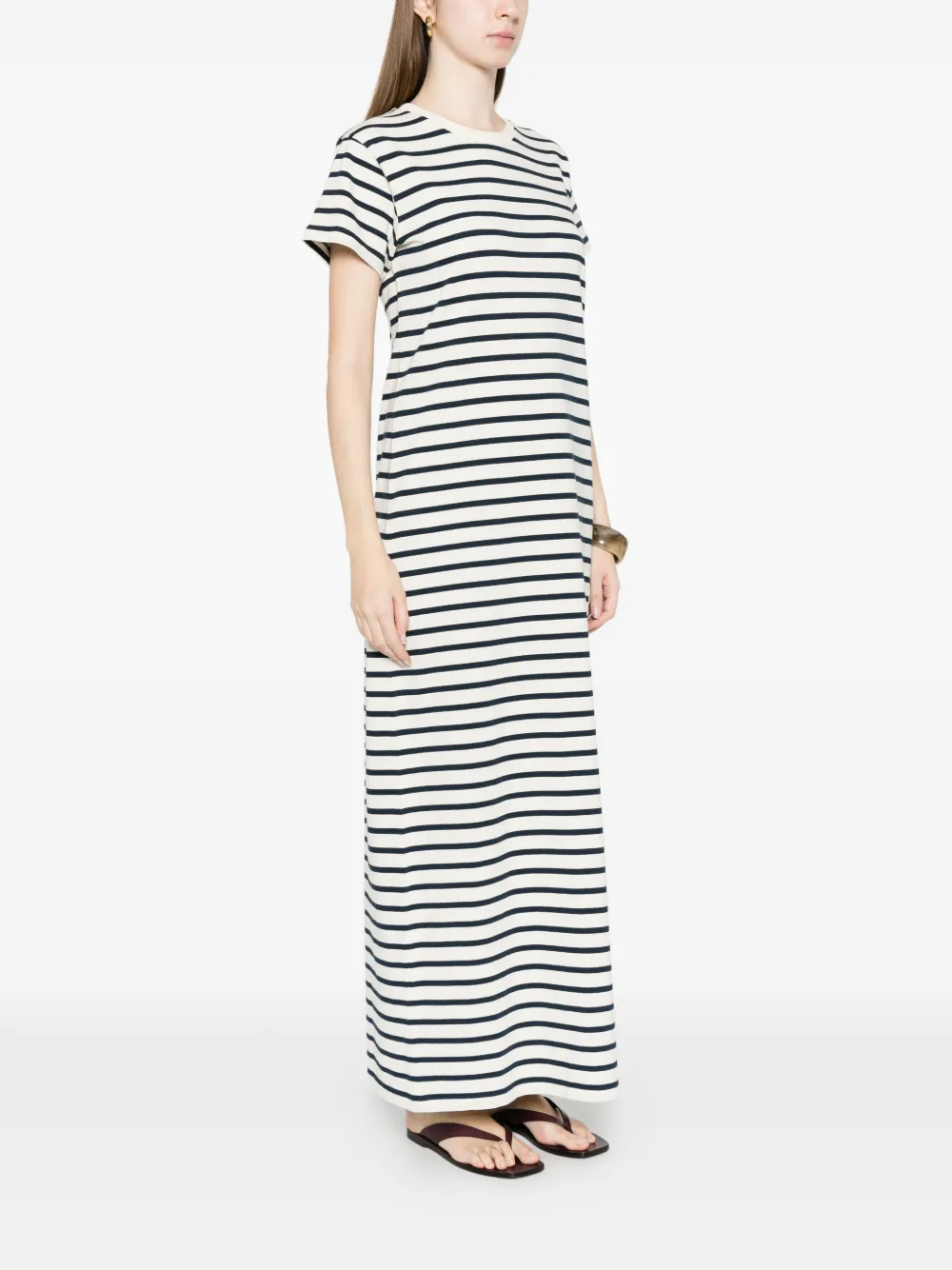 ANINE BING Wynne gestreepte jurk Blauw