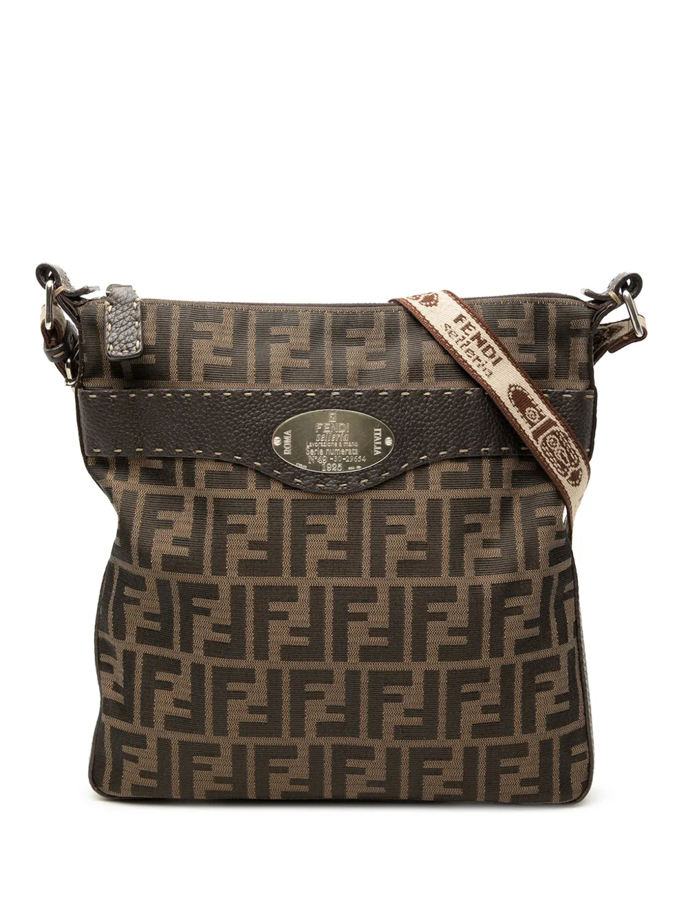 Fendi Pre-Owned 2000-2010 Zucca Canvas Selleria crossbody bag - Marrone