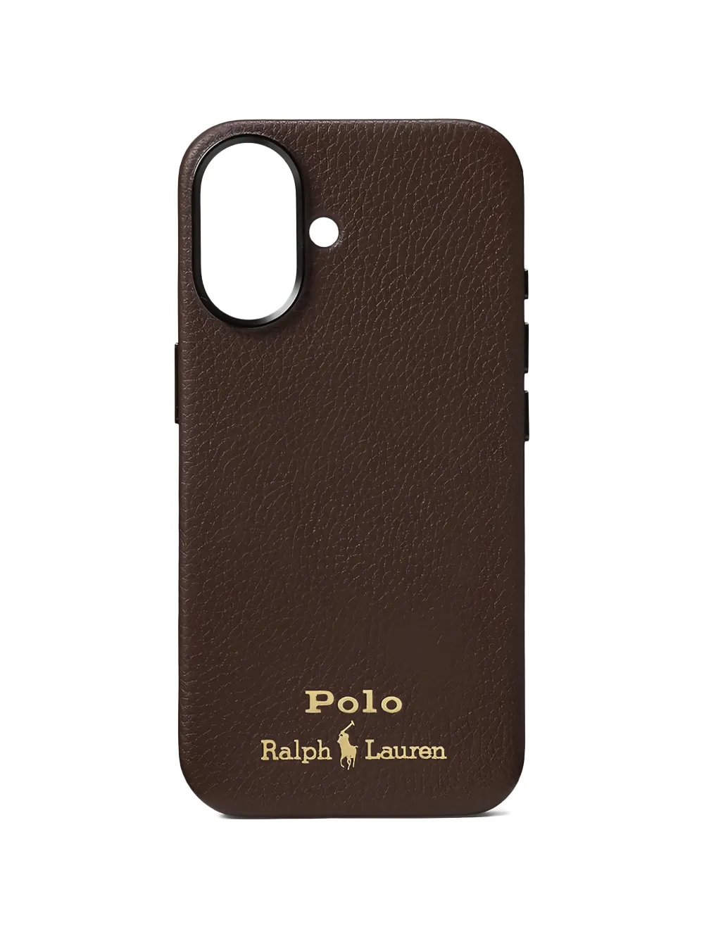 Polo Ralph Lauren iPhone 16 leather case - Marrone