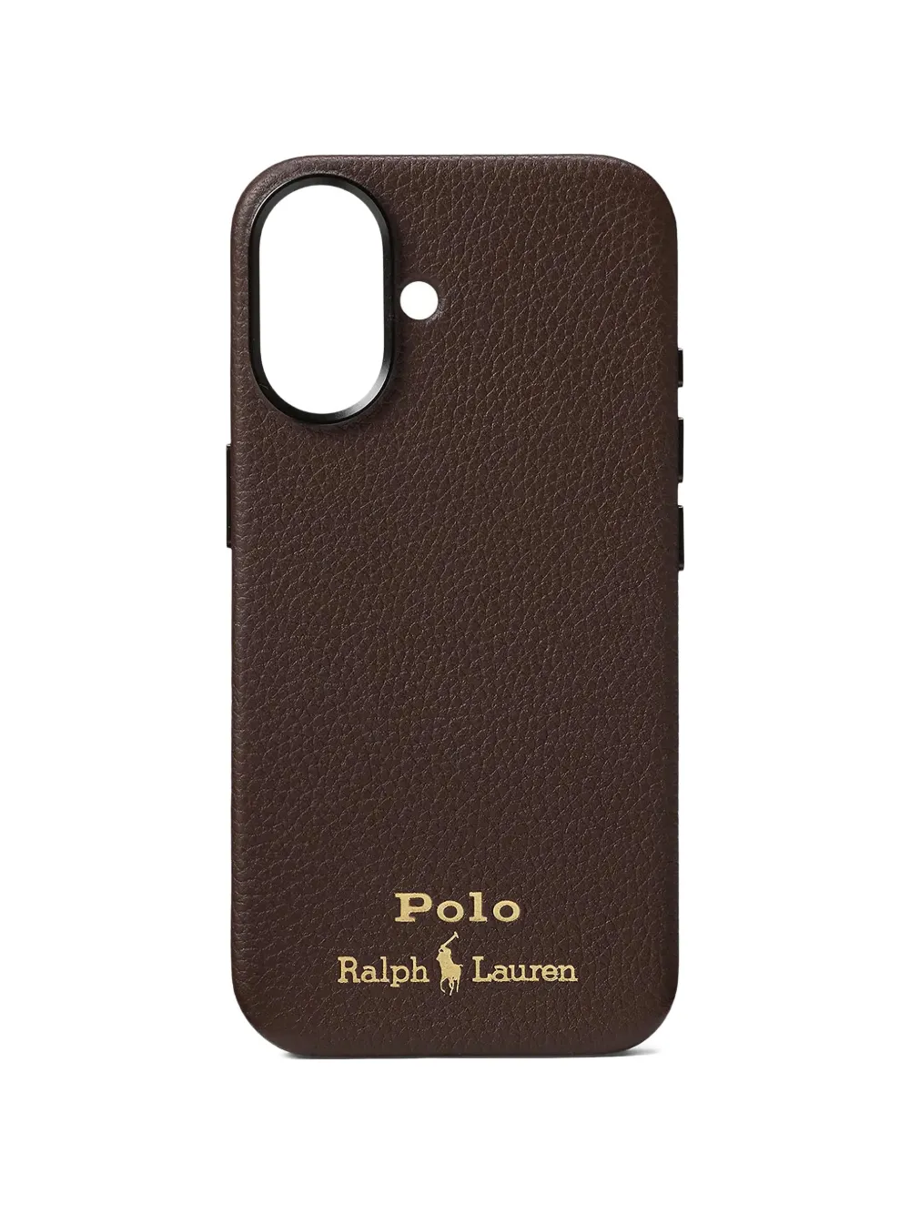 Polo Ralph Lauren iPhone 16 leather case - Marrone