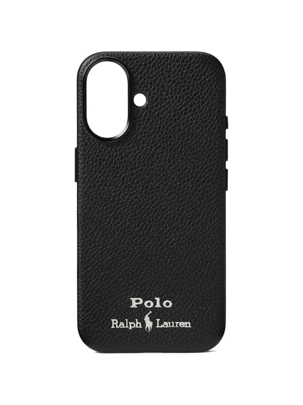 Polo Ralph Lauren logo-print pebbled leather iPhone case - Nero