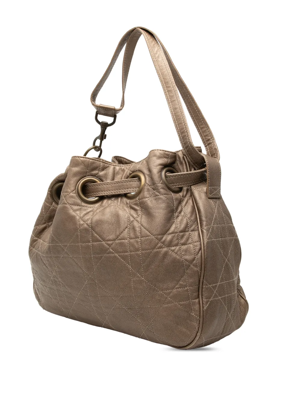 2007 Lambskin Cannage Drawstring Hobo Bag