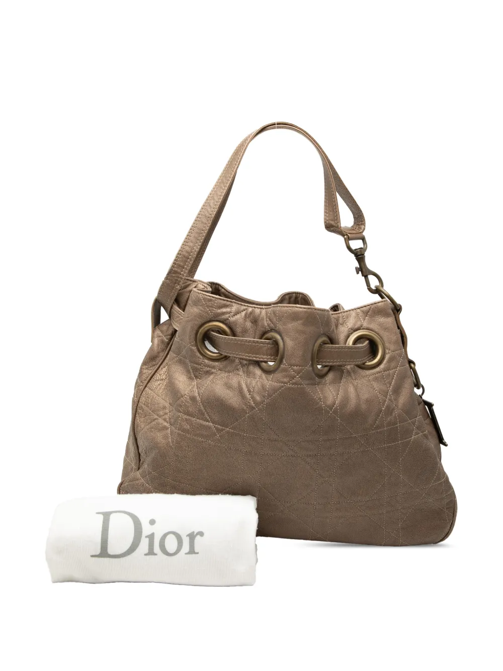 2007 Lambskin Cannage Drawstring Hobo Bag