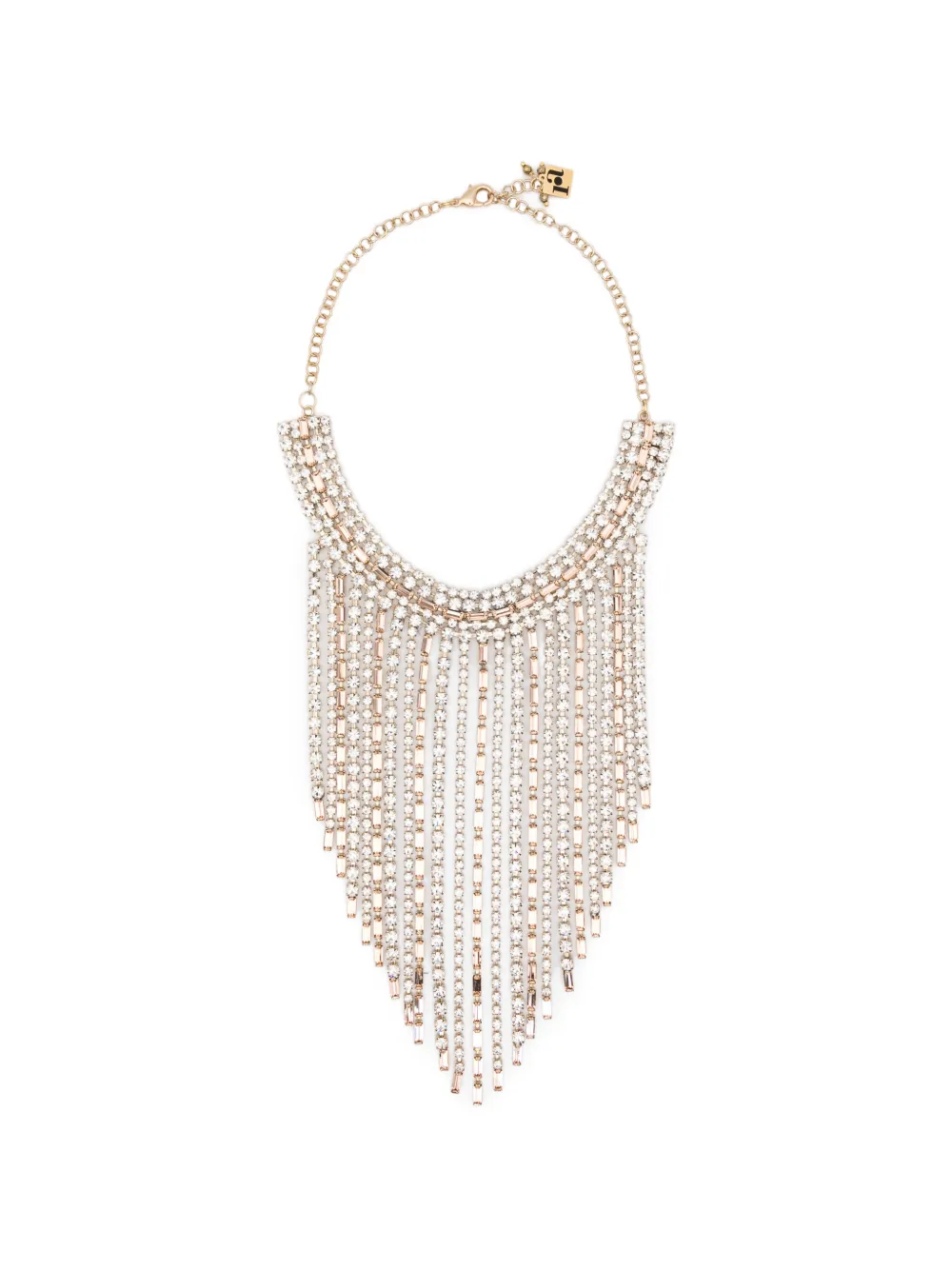 Rosantica crystal-embellished fringed necklace - Oro