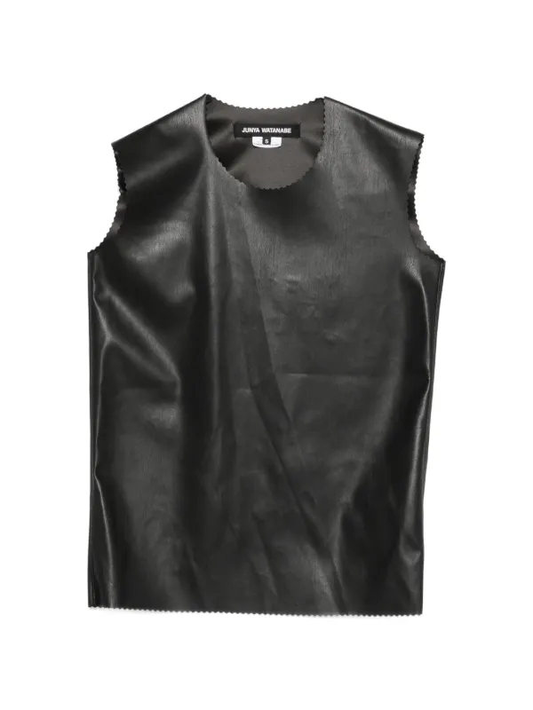 Junya Watanabe Scalloped Sleeveless Top in Black