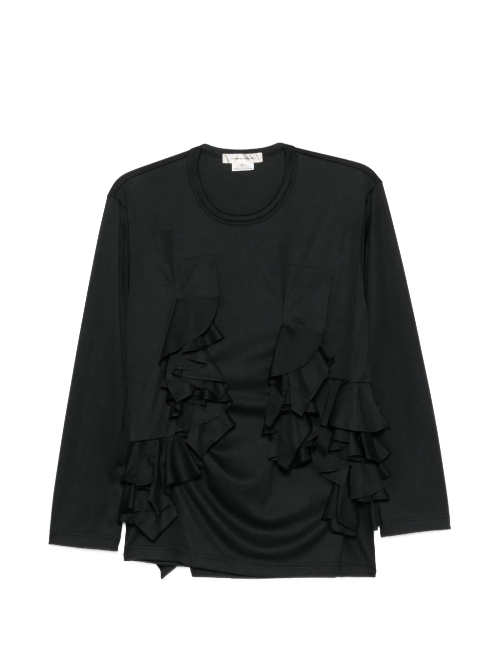 Comme Des Garçons ruffled long-sleeve T-shirt - Schwarz