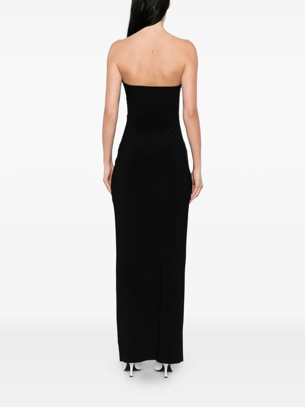 Norma Kamali Strapless maxi-jurk Zwart