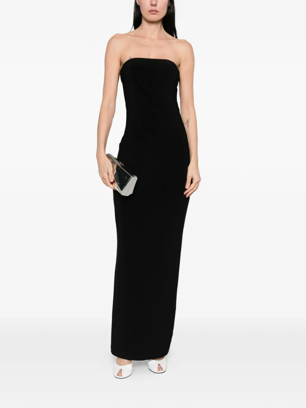 Norma Kamali Strapless maxi-jurk Zwart