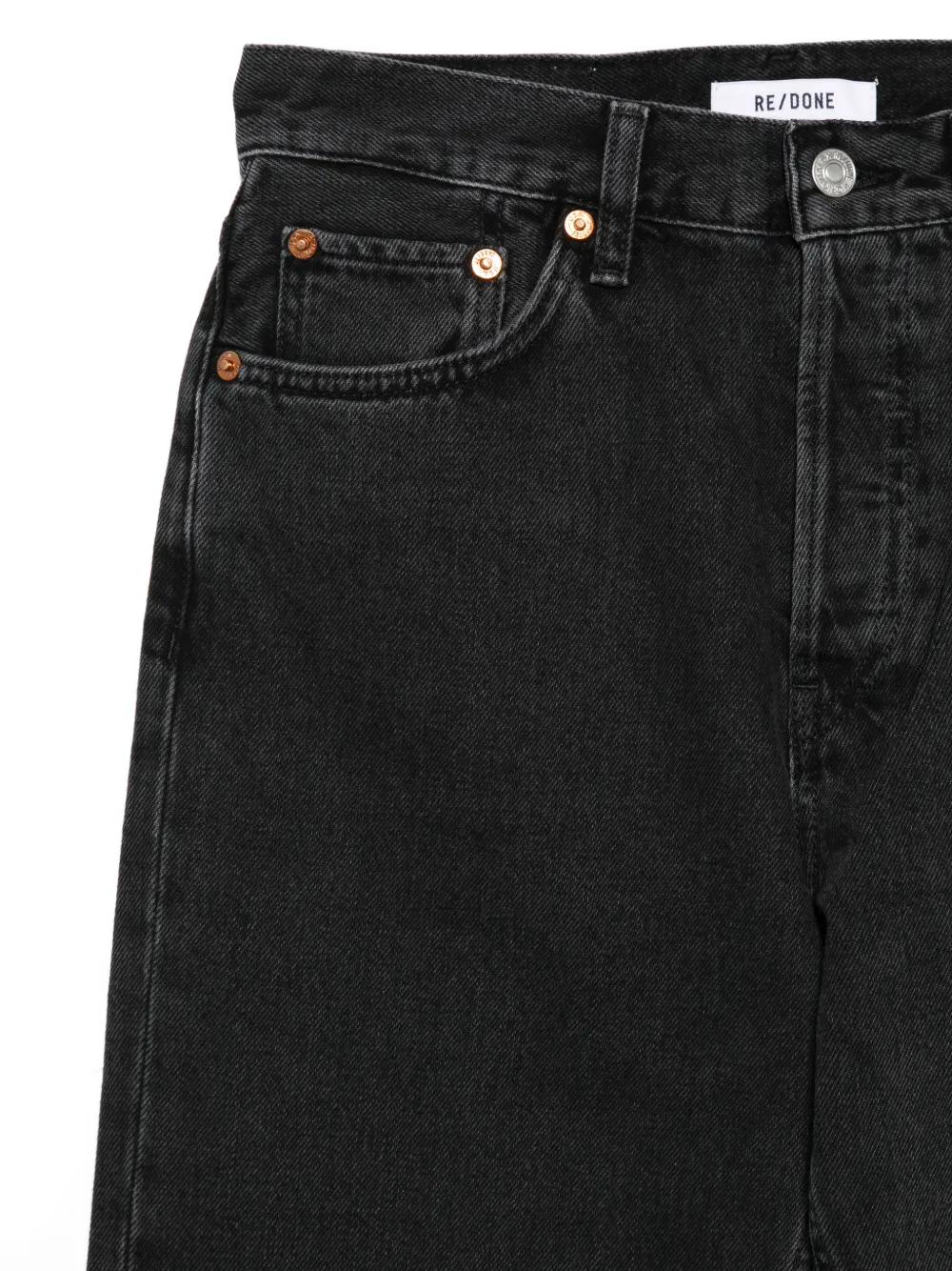  Re/done Pocketed Straight-leg Jeans - Black 