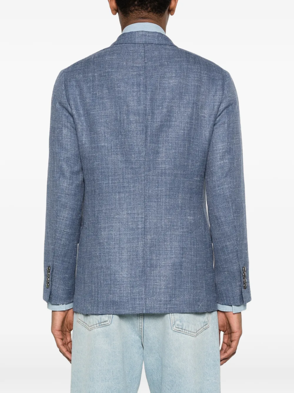 Brunello Cucinelli Blazer met enkele rij knopen Blauw