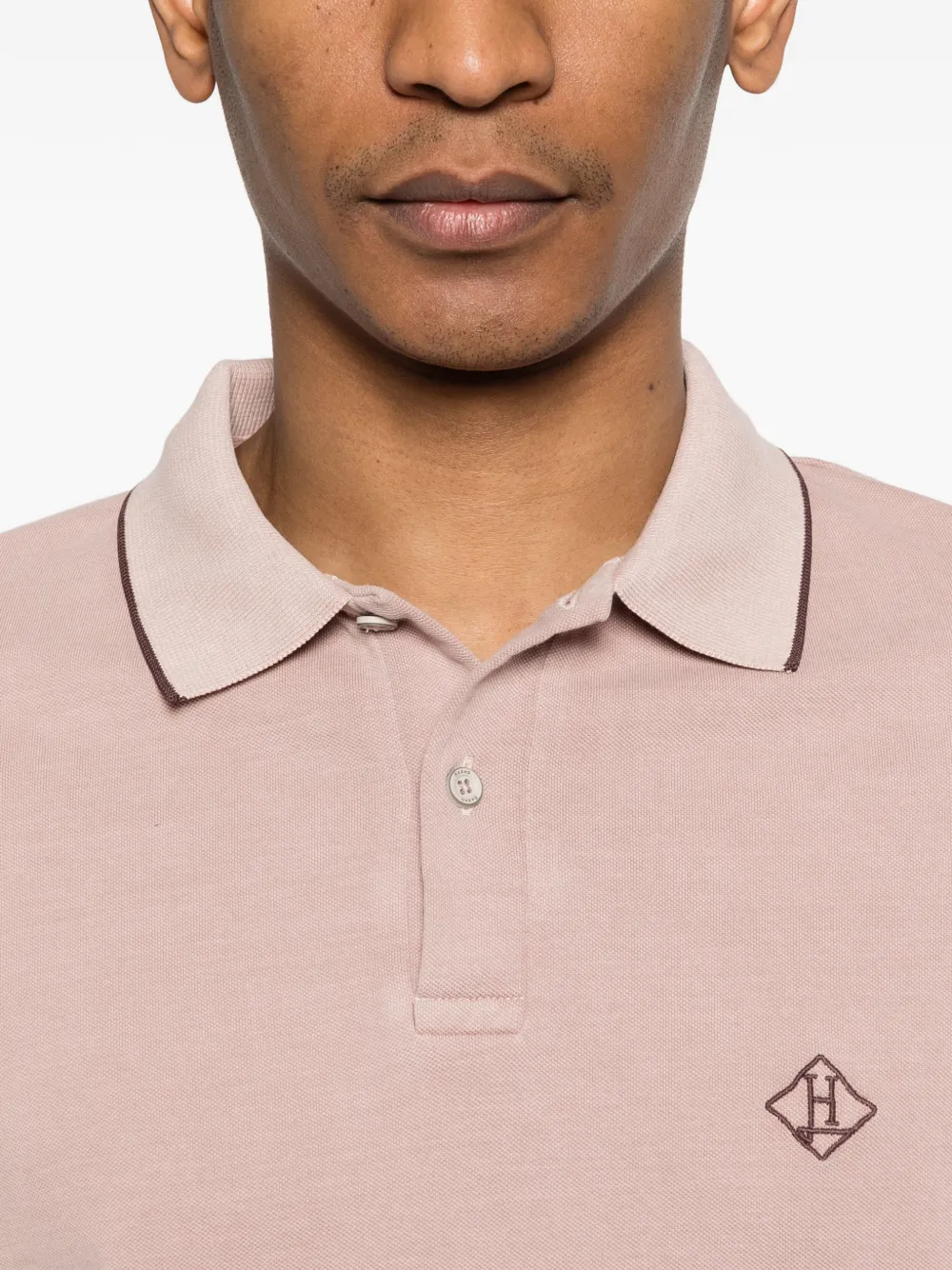 Herno Poloshirt met geborduurd logo Roze
