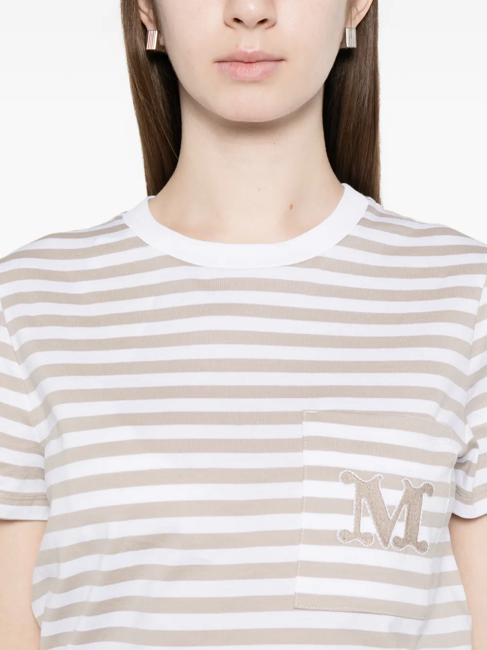 Max Mara T-shirt met borstzak Wit