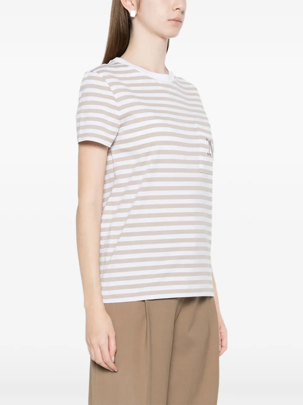 Max Mara T-shirt met borstzak Wit
