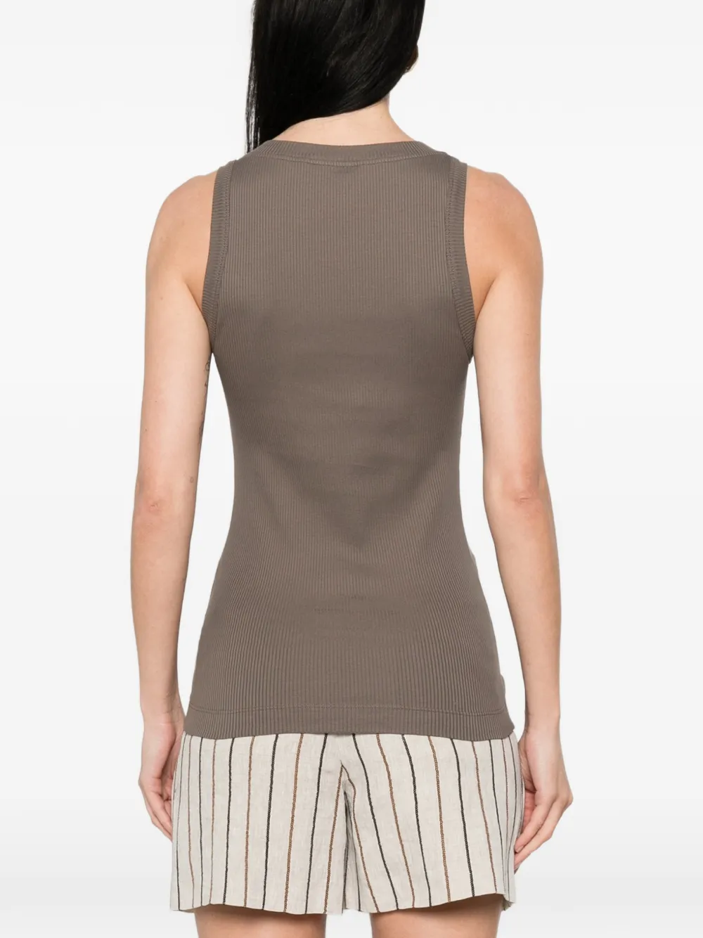 Beaded Ribbed Tank Top
