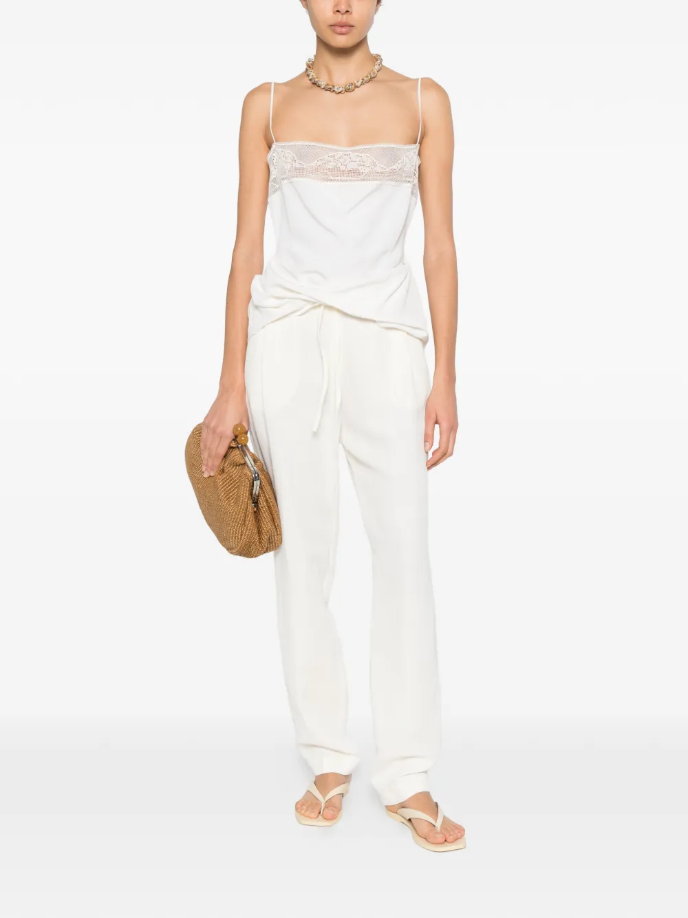 Fabiana Filippi Broek met trekkoord Beige