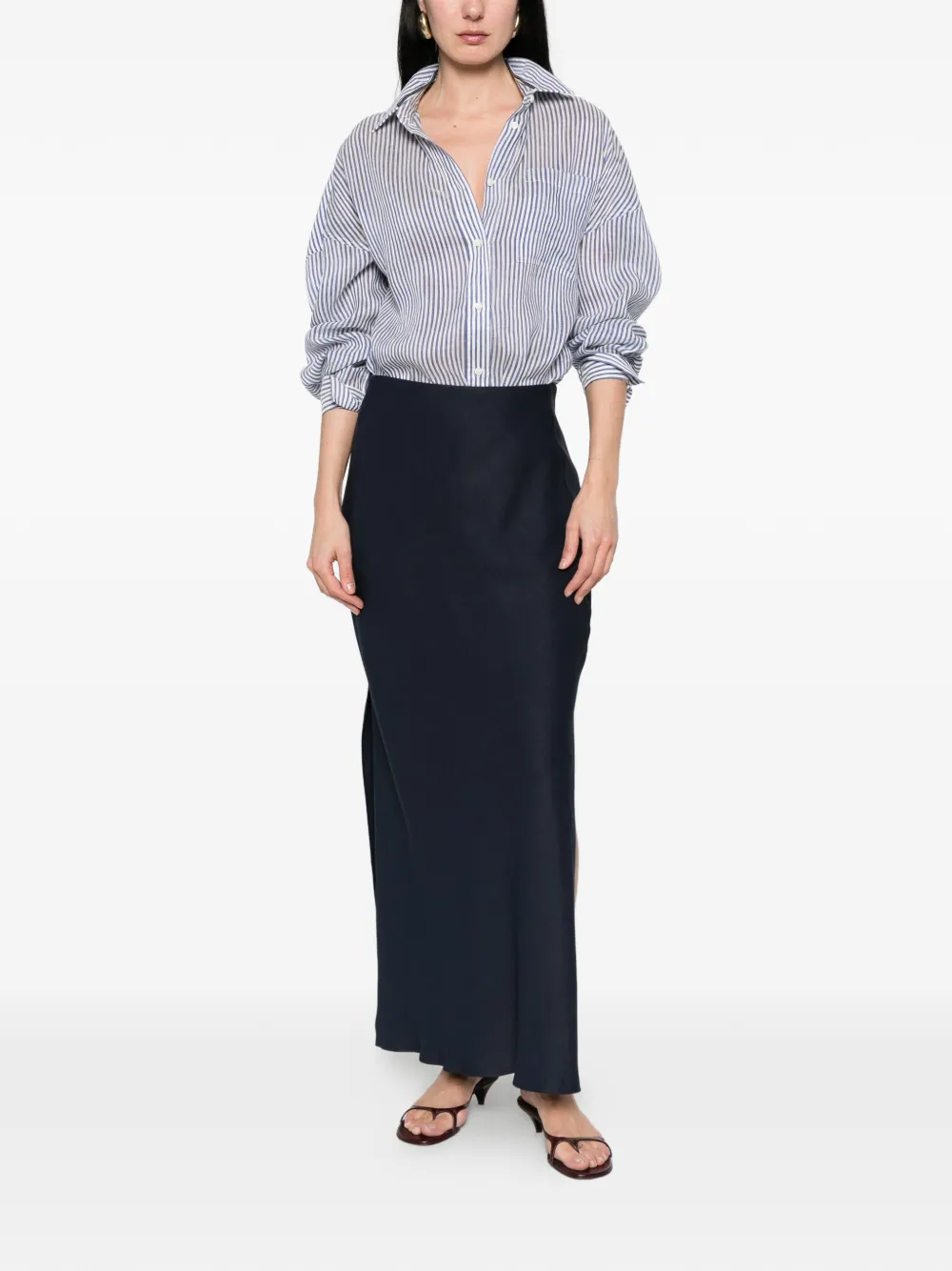 Brunello Cucinelli Rok met zijsplit Blauw