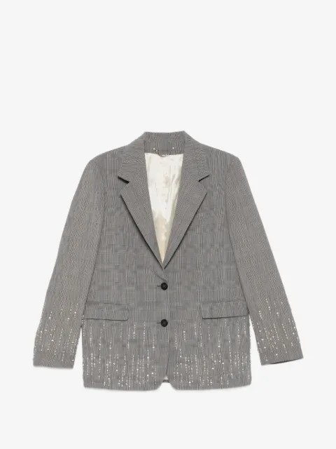 Golden Goose jacket in Prince of Wales check with crystal embroidery