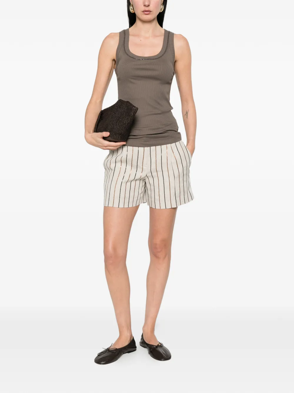 Striped Belt Shorts