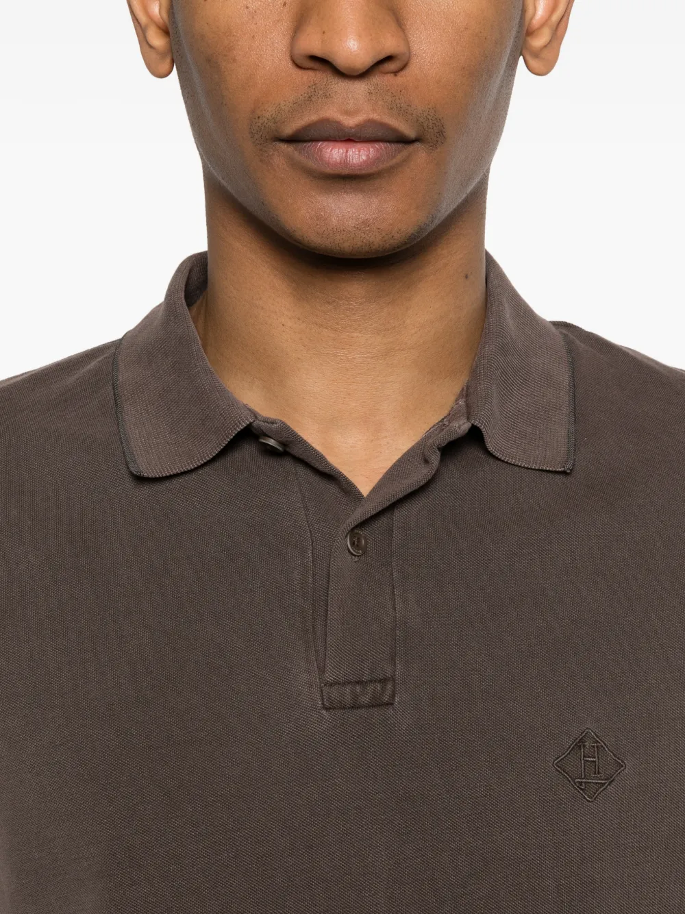 Herno Poloshirt met geborduurd logo Bruin