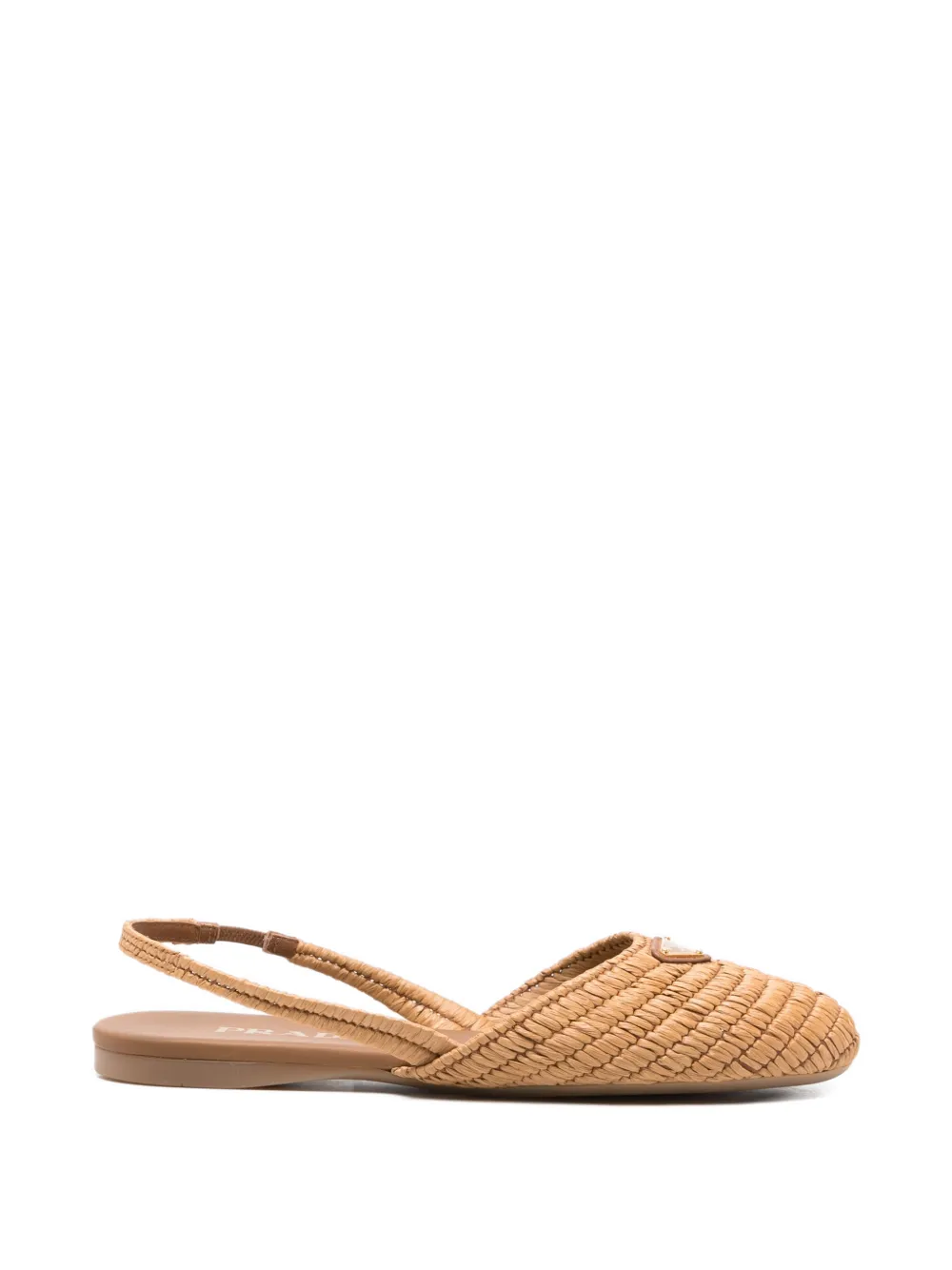 Prada - logo-detail flat pumps - dames - Viscose/kalfsleer/rubber