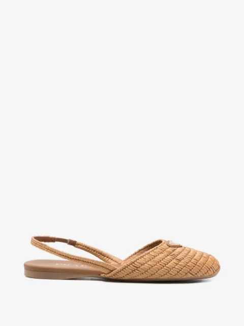 Prada crochet slingback ballerinas
