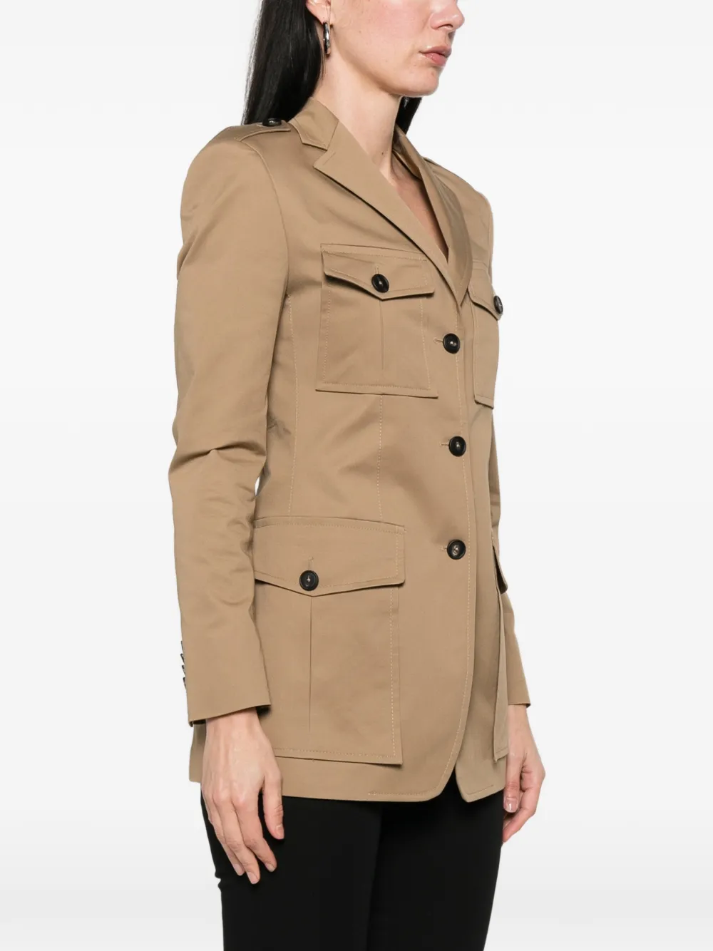 Tagliatore Jack met enkele rij knopen Beige