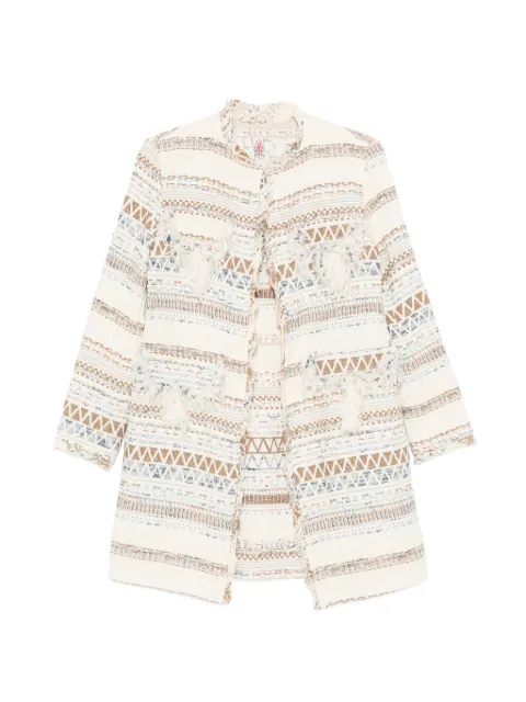 Bye fringed geometric jacket