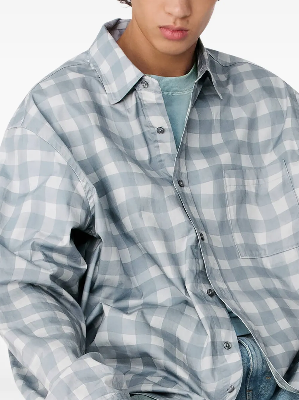 Axel Arigato Distort overhemd met gingham-ruit Blauw