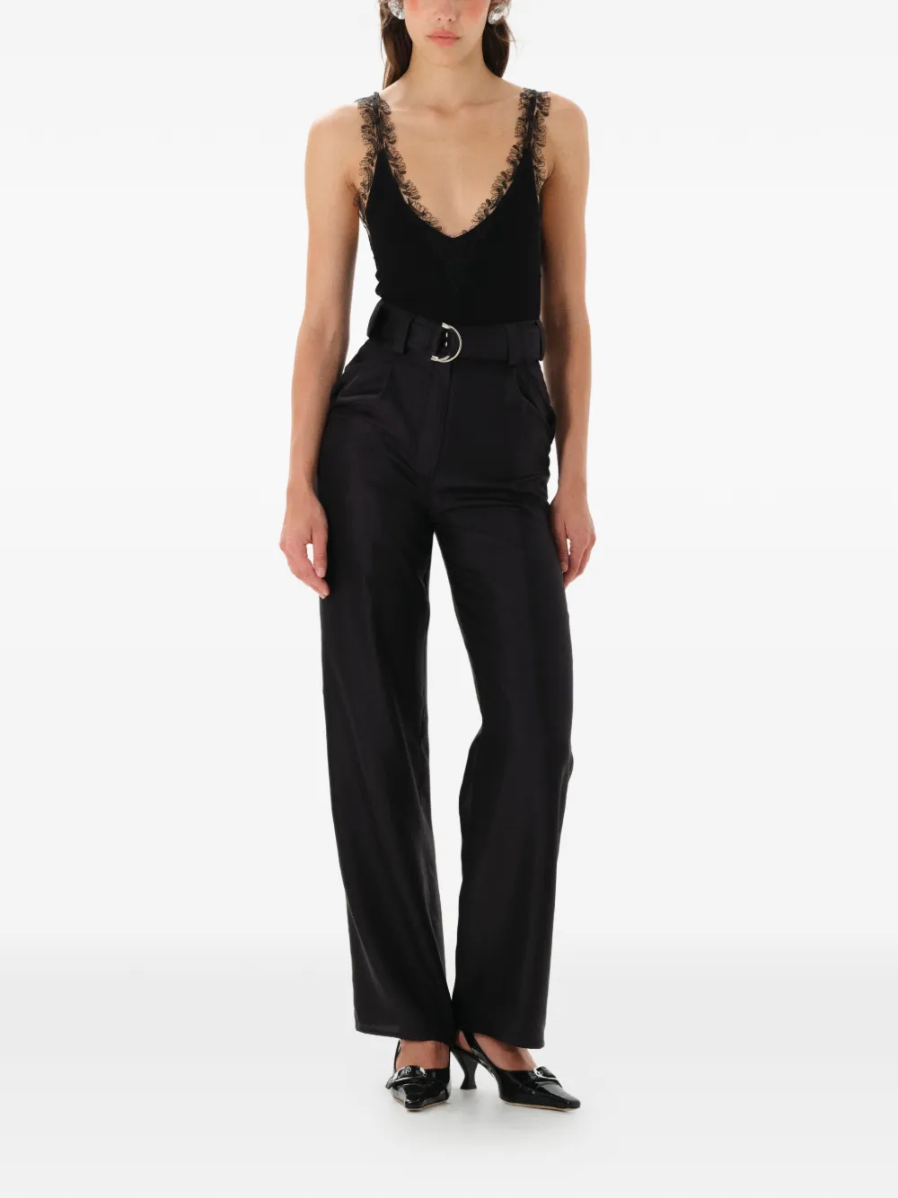  Manurí Joey Belted Trousers - Black 