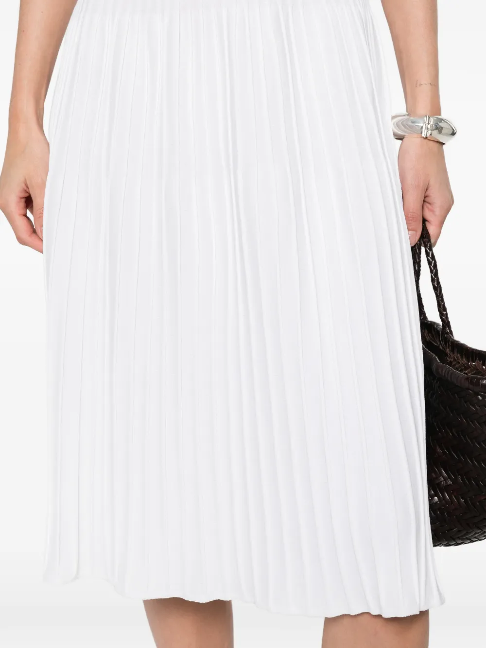 Max Mara Pegizio geribbelde midi-jurk Wit