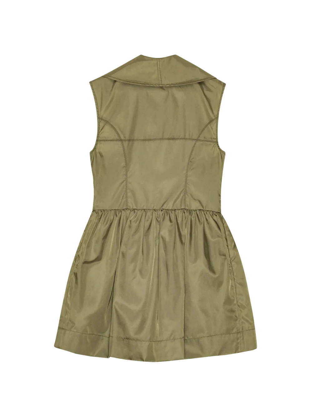 GANNI Mini-jurk met kraag en rits Groen