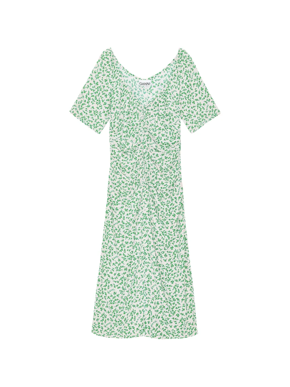 GANNI printed midi dress - Toni neutri