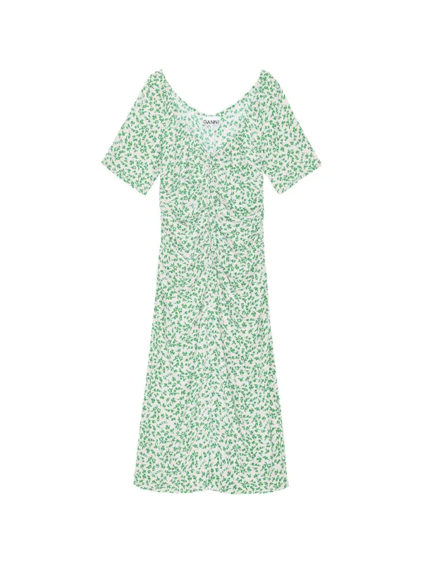 Ganni Printed Midi Dress - Neutrals