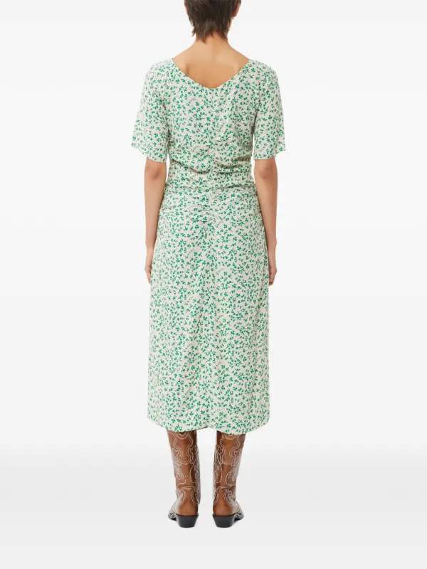 ganni polka dot dress green GANNI 