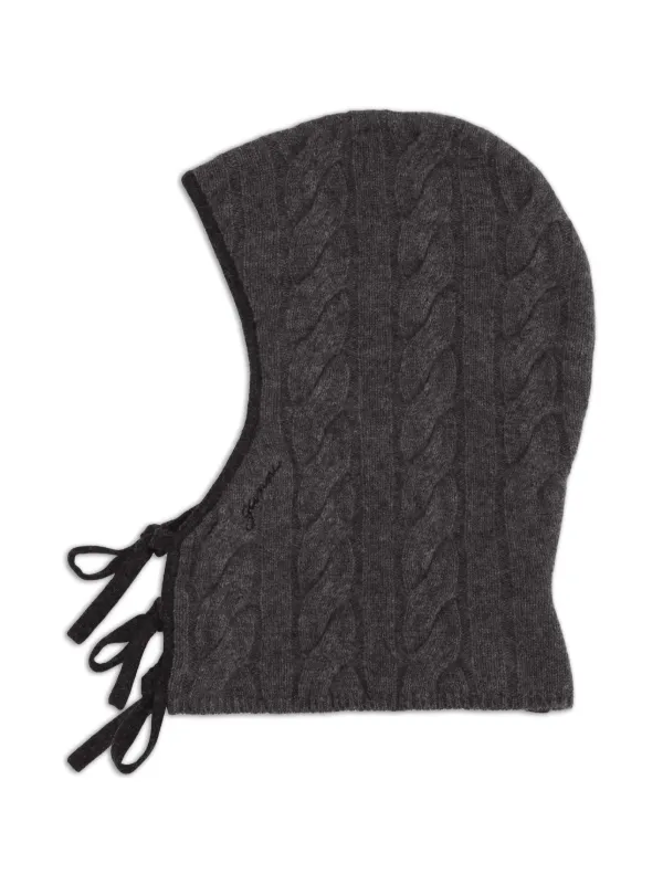 GANNI cable-knit Balaclava | Grey | FARFETCH JO