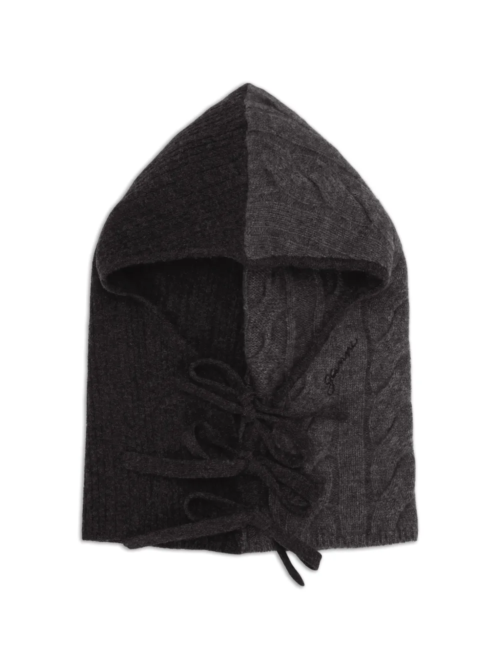 GANNI cable-knit balaclava - Grigio