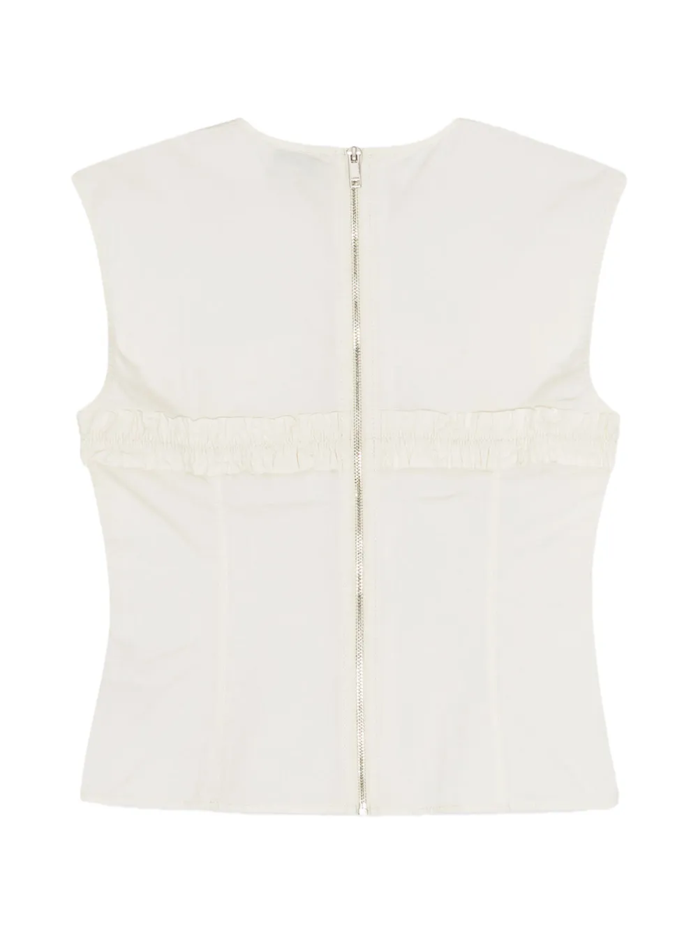 GANNI Blouse met ruches Beige